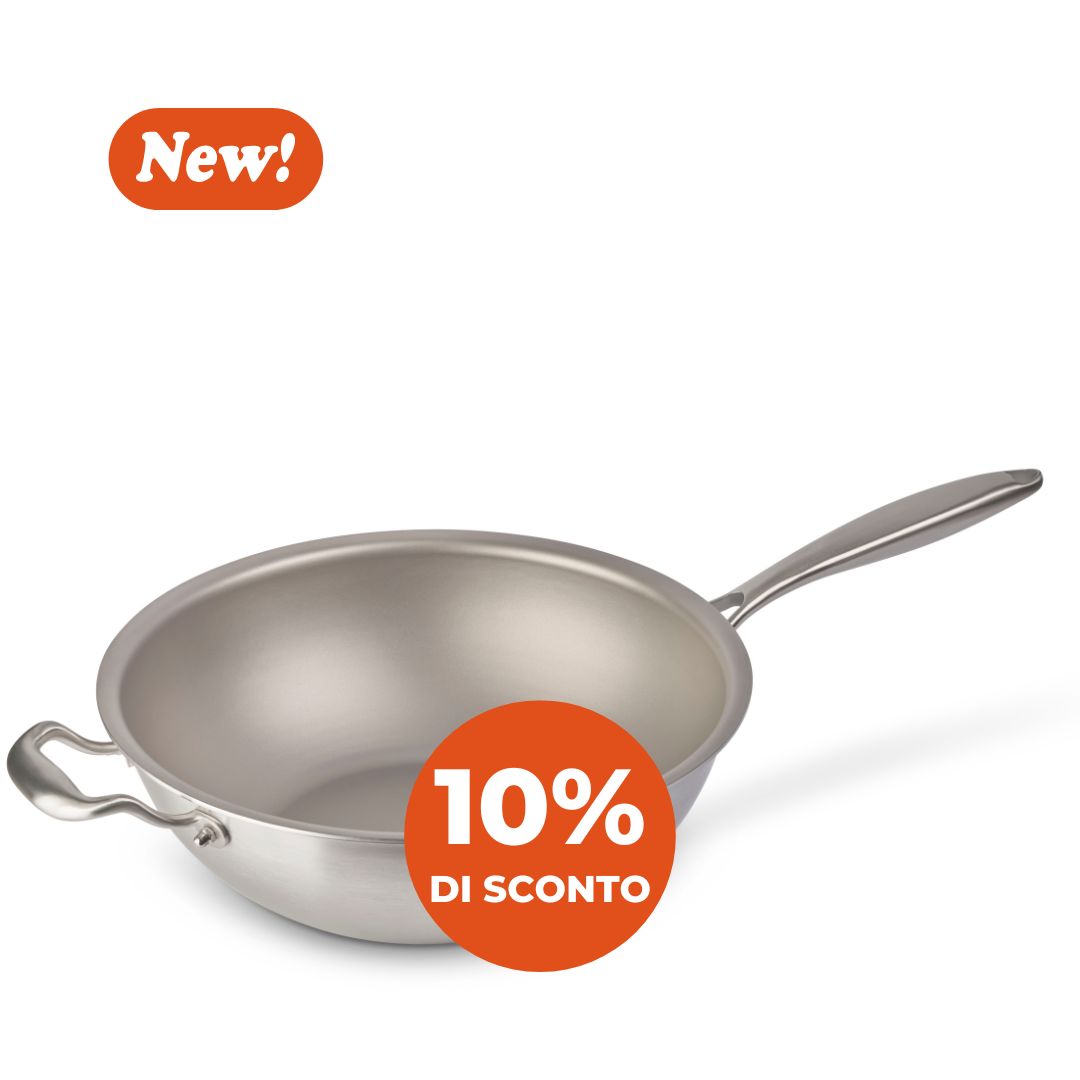 WOK – Stir fry Pan ∅ 30 cm - Pure TITANIUM Cooking Surface