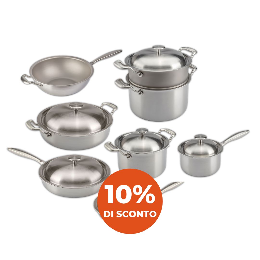 Cookware Set 13 Pieces - Pure TITANIUM Cooking Surface 