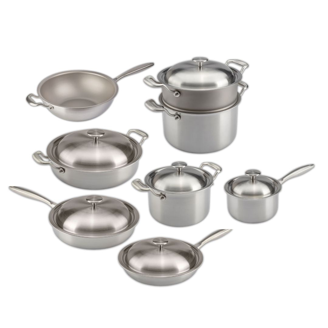 Cookware Set 13 Pieces - Pure TITANIUM Cooking Surface 