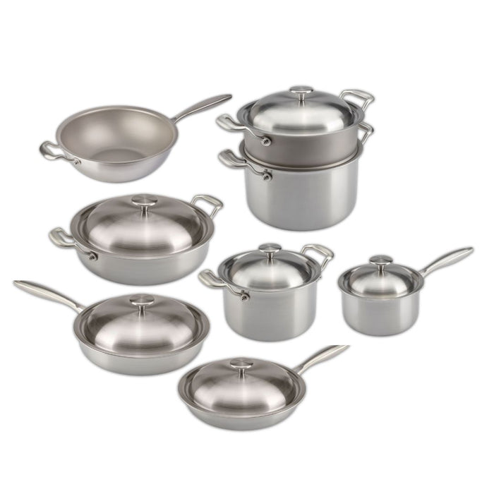 Cookware Set 13 Pieces - Pure TITANIUM Cooking Surface 
