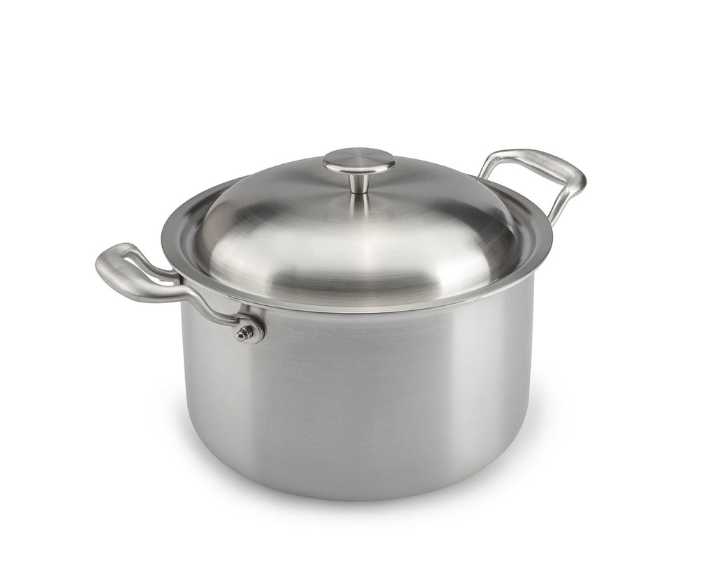 Stellar Pentola Per Zuppa 24 Cm 7,5 L - Acciaio Inox 18/10 Con Fondo Forgiatura A Caldo - Adatta A Induzione - Rivestimento Antiaderente Platinum Pro
